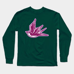 tattoo swallow pink Long Sleeve T-Shirt